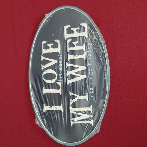 NWT Set of 2 Metal Gone Fishing Novelty Signs Home Decor - Picture 2 of 7